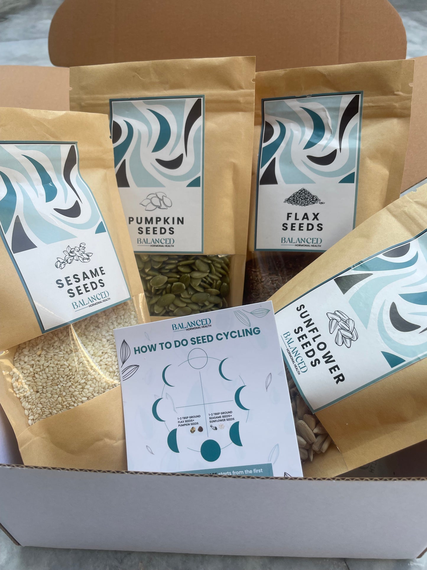 Value Seed Cycling Kit (Sesame + Sunflower + Flax + Pumpkin) - Whole Seeds