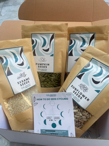Value Seed Cycling Kit (Sesame + Sunflower + Flax + Pumpkin) - Whole Seeds