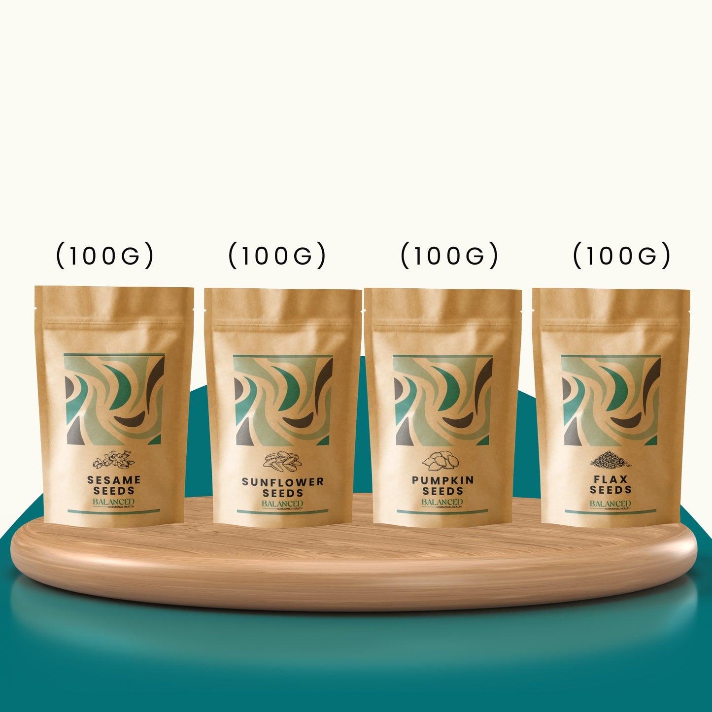 Value Seed Cycling Kit (Sesame + Sunflower + Flax + Pumpkin) - Whole Seeds